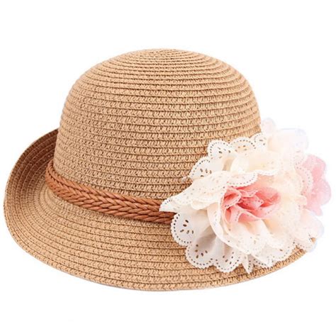 Hat 2016 Spring summer Children flower dome straw hat baby girls Beach ...