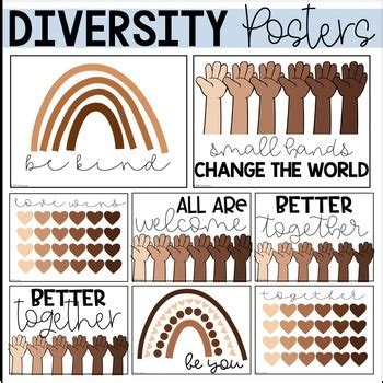 Diversity and Inclusion Classroom Posters by The Learning Lane | TPT