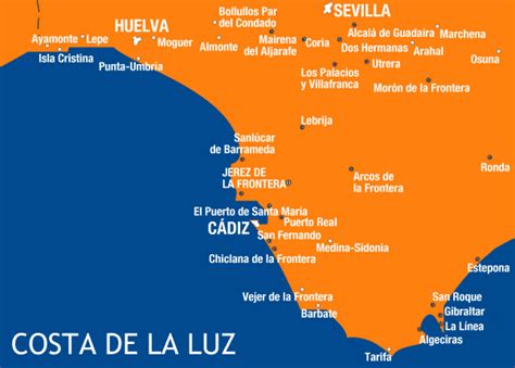 costa-de-la-luz-map-LARGE.gif (600×430) | Spanien, Reisen