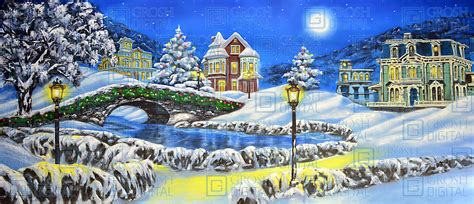 Christmas Village Projected Backdrops - Grosh Digital