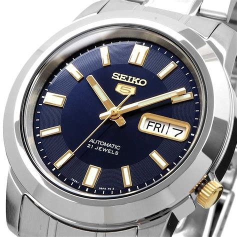 Seiko 5 SNKK11K1 Automatic 21 Jewels Blue Dial Stainless Steel Men's Watch | IOOMOBILE