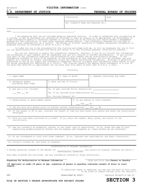 Bop visitation form: Fill out & sign online | DocHub