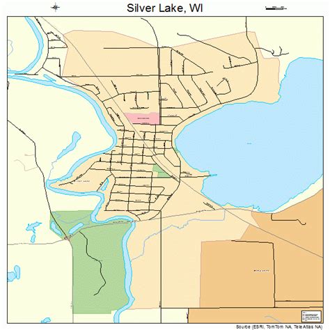 Silver Lake Wisconsin Street Map 5574025