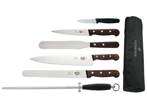 Victorinox 6 Piece Rosewood Knife Set with 25cm Chefs Knife with Wallet ...