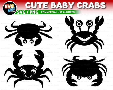 Crab svg cute crab svg beach svg crab silhouette svg png | Etsy