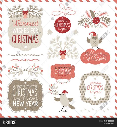 Set Christmas Graphic Vector & Photo (Free Trial) | Bigstock