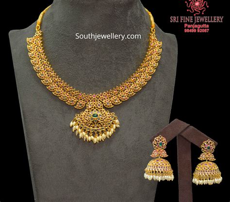 One gram gold necklace sets by Sri Fine jewellery - Indian Jewellery ...