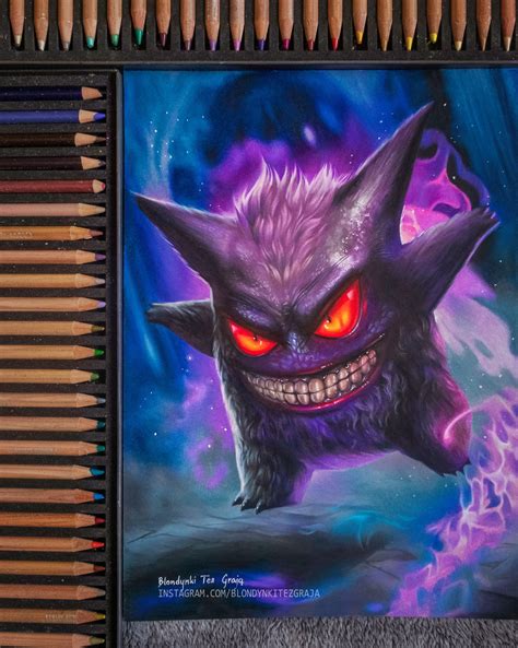 I just finished my colored pencils interpretation of Gengar! It took forever to finish but i ...