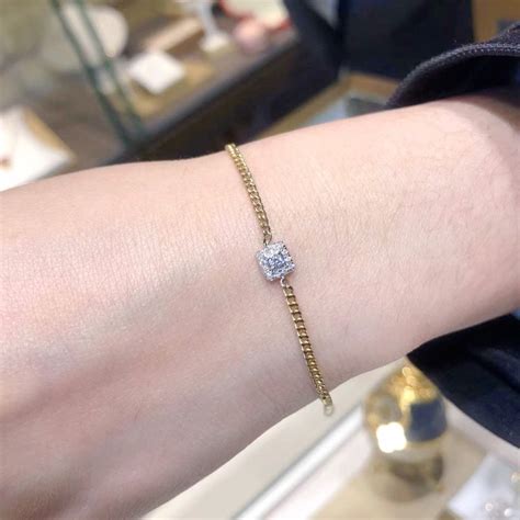 18K Diamond Bracelet 18K Solid Gold Bracelet 18K Princess - Etsy