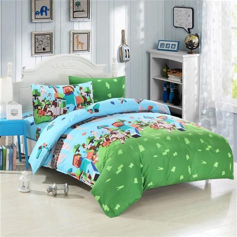 2015 Hot!! Uk And Usa Size Twin Queen Minecraft 3d Bedding Sets Minecraft Bedding Duvet Cover ...