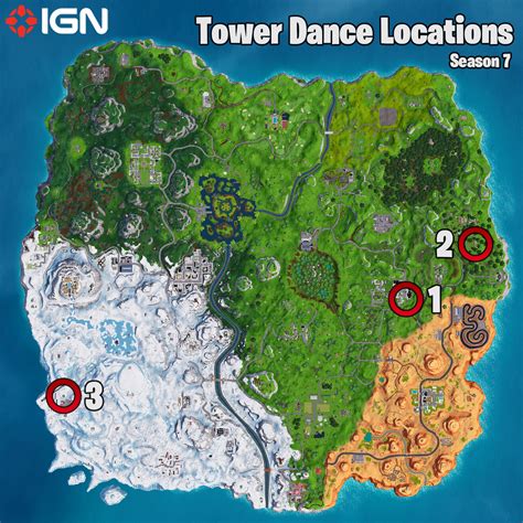 Fortnite Week 5 Challenges - Dance on Top of Tower Locations, Search Between a Rock Man, Tomato ...