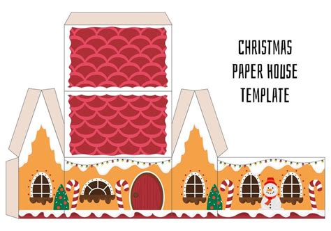 10 Best Free Printable Christmas Paper House PDF for Free at Printablee | Christmas paper, Free ...