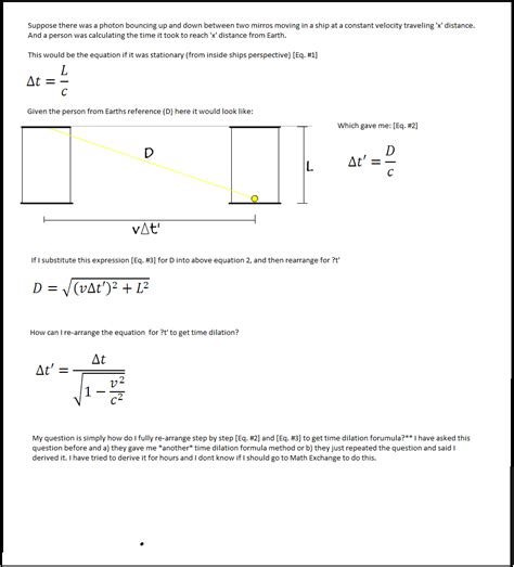 homework and exercises - How to derive the Time Dilation formula given: - Physics Stack Exchange