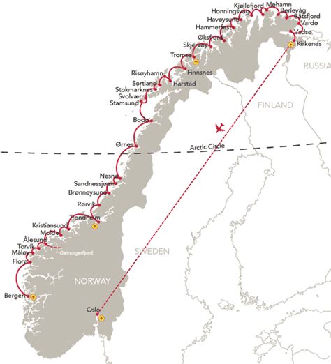 Northern Lights winter Norway coast cruise across the Arctic Circle ...