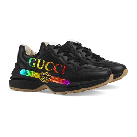 Gucci Rhyton Logo-print Leather Trainers - Lyst