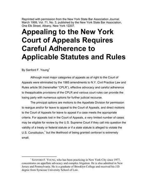 Appealing to the New York Court of Appeals Requires Careful