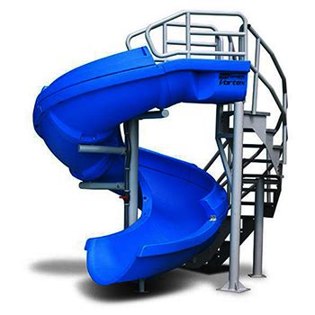 S.R. Smith 695-209-33 Vortex Blue Open Tube with Staircase Pool Slide | TC Pool Equipment Co.