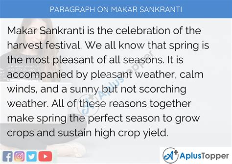 Paragraph on Makar Sankranti 100, 150, 200, 250 to 300 Words for Kids ...