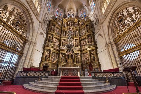 Interior of famous Burgos cathedral | High-Quality Architecture Stock ...