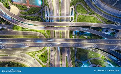 View Of The Highway Overpass Where The Railing Is Formed By Several ...