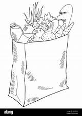 Grocery Bag Coloring Page sketch template