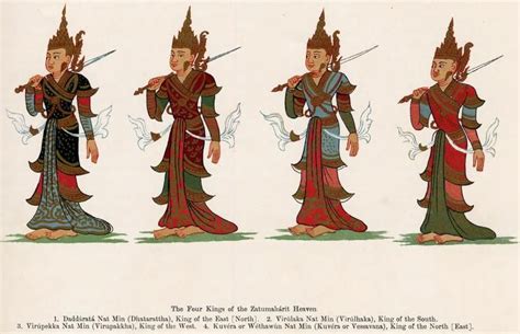 The Four Heavenly Kings (Guardians of Direction) | Myanmar art, Gods and goddesses, Art