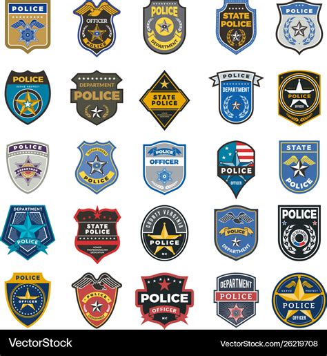 Police badges officer security federal agent Vector Image