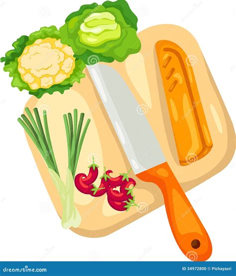 Chopping Board With Vegetables Stock Vector - Illustration of board, prepare: 34972800