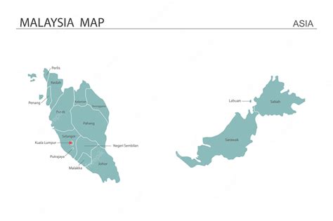 Premium Vector | Malaysia map vector illustration Map have all province ...