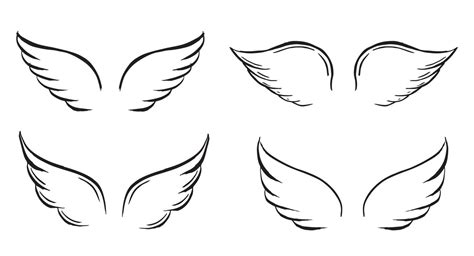 Angel wings vector hand drawn illustration 15304580 Vector Art at Vecteezy