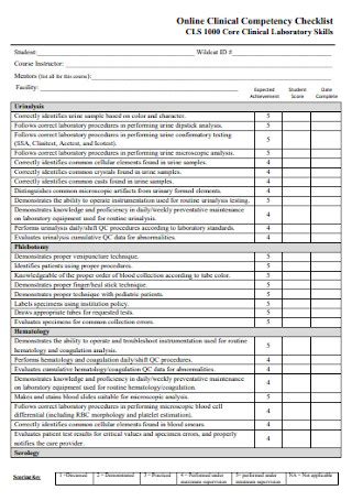 Blank Competency Checklist Template - Portal Tutorials