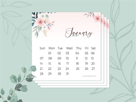 2024 Desk Calendar Cute Floral - Free Printable Templates