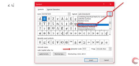 How to insert the 'angle' symbol in Word? | Candid.Technology