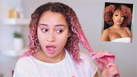 *dyeing* my curly hair pink - YouTube