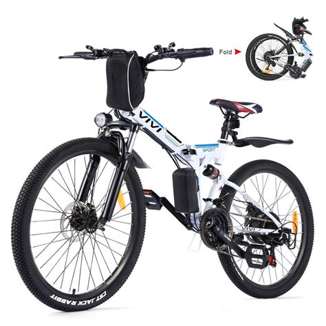 VIVI 26" Electric Bike for Adults,Folding Electric Mountain Bicycle 350W E-Bike Motor with ...