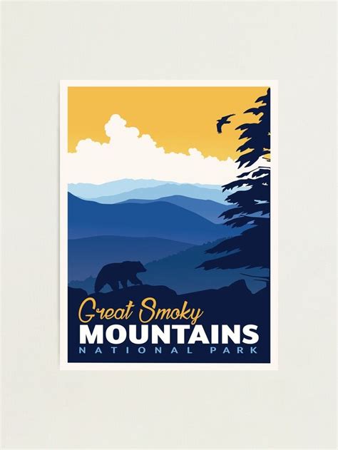 Great Smoky Mountains National Park Vintage Travel Poster Photographic ...