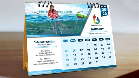 Desk Calendar Design Free Template Download – GraphicsFamily