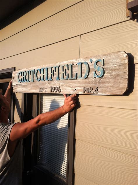 Reclaimed wood sign with last name and year established and population 4 :) Turquoise distressed ...