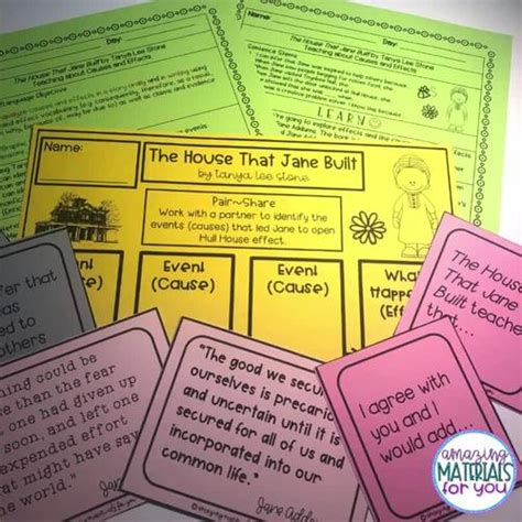 The House That Jane Built Book Companion | Cause and Effect | TPT