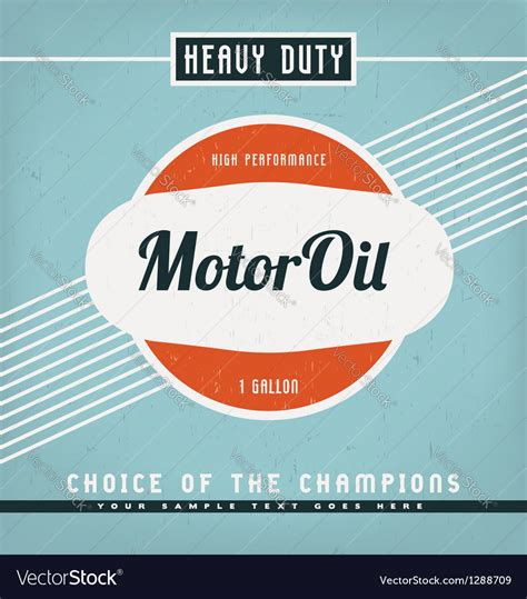 Motor oil label Royalty Free Vector Image - VectorStock