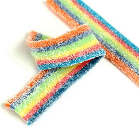 Long Rainbow Sour Belts - 1 LB Box • Unwrapped Candy • Bulk Candy • Oh ...