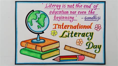 International Literacy Day Drawing Easy//World Literacy Day Poster ...