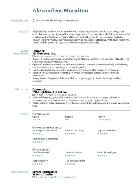 Plumber Resume Template – wrintingwithoutpaper