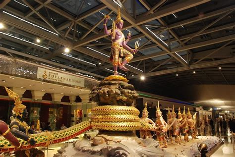 Samudra Manthana exhibit at Bangkok International Airport - story from Srimad Bhagavatam in ...