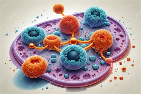 Premium AI Image | Vector realistic illustration of a cell under a microscope