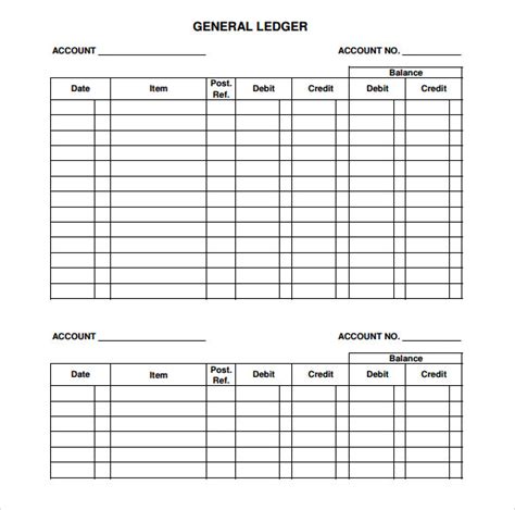 General Ledger Template | Professional Word Templates