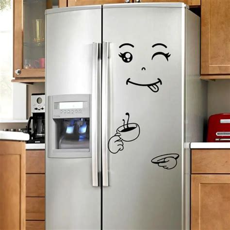 1PC Fridge Sticker Happy Smile Face Kitchen Fridge Wall Refrigerator Stickers DIY Wall Art Decal ...