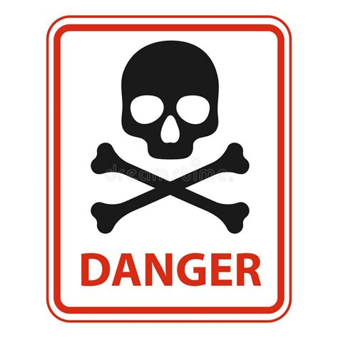 Danger Skull and Crossbones Vector Sign Illustration Stock Vector - Illustration of poison ...