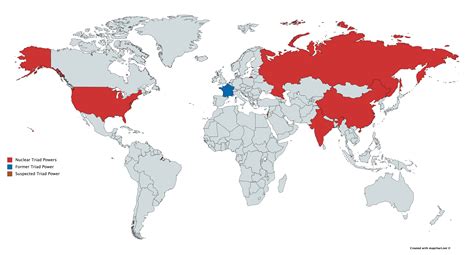 Nuclear Triad Powers of the world [OC] [6500x3500] : MapPorn