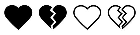 Heart broken icon symbol set 38918134 Vector Art at Vecteezy